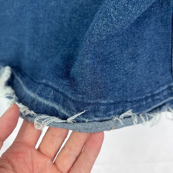 Fashion Denim Homme Maxi Jean Skirt Embroidered Waistband Aline Size Large - Picture 11 of 11